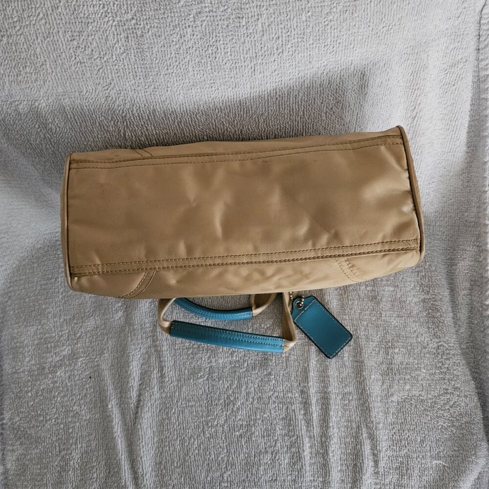 Coach Hampton Weekend Satin and Leather Small Tote Bag - Picture 5 of 16